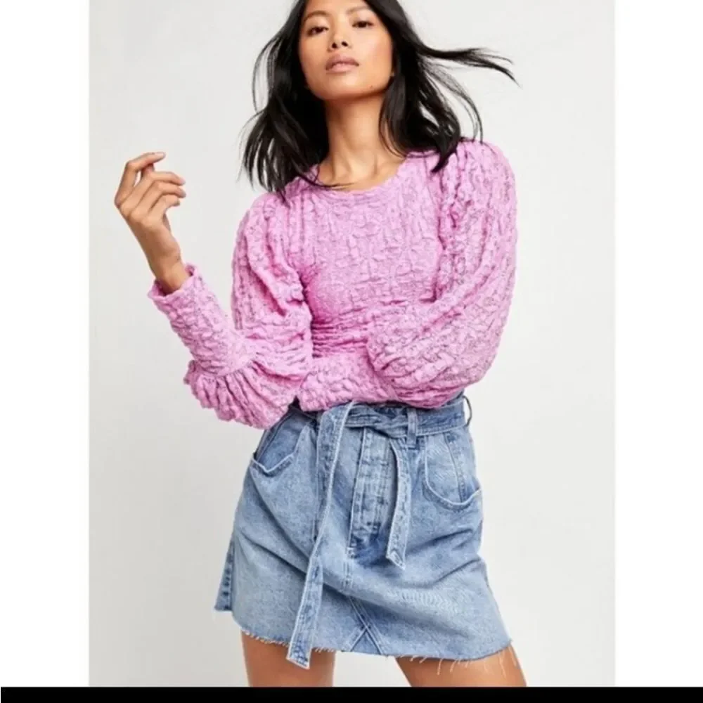 NWOT Free People Tea Time Shirt PINK